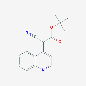 molecular formula C16H16N2O2 B1458846 叔丁基 2-氰基-2-(喹啉-4-基)乙酸酯 CAS No. 1951451-78-7