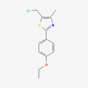 molecular formula C13H14ClNOS B14588479 Thiazole, 5-(chloromethyl)-2-(4-ethoxyphenyl)-4-methyl- CAS No. 61292-00-0