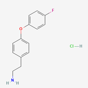 molecular formula C14H15ClFNO B1458852 2-[4-(4-Fluorophenoxy)phenyl]ethan-1-amine hydrochloride CAS No. 1423029-07-5