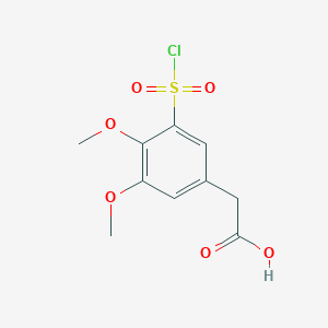 molecular formula C10H11ClO6S B1458853 2-[3-(Chlorosulfonyl)-4,5-dimethoxyphenyl]acetic acid CAS No. 1394041-20-3