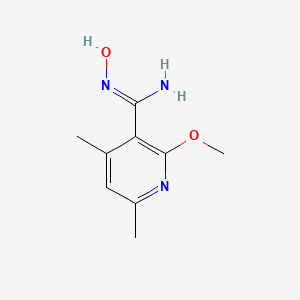 molecular formula C9H13N3O2 B1458860 N'-hydroxy-2-methoxy-4,6-dimethylpyridine-3-carboximidamide CAS No. 1251436-62-0