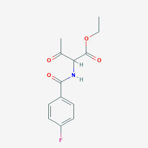 molecular formula C13H14FNO4 B14588619 Butanoic acid, 2-[(4-fluorobenzoyl)amino]-3-oxo-, ethyl ester CAS No. 61151-94-8