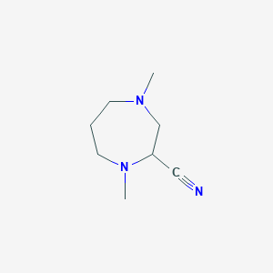 molecular formula C8H15N3 B1458862 1,4-Dimethyl-1,4-diazepane-2-carbonitrile CAS No. 1423032-36-3