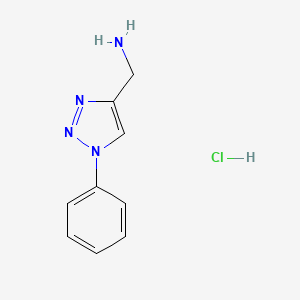 molecular formula C9H11ClN4 B1458867 (1-phenyl-1H-1,2,3-triazol-4-yl)methanamine hydrochloride CAS No. 1384431-41-7