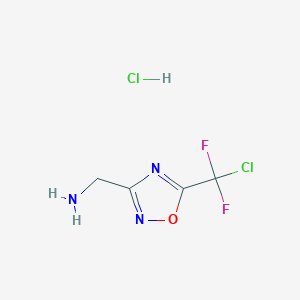 molecular formula C4H5Cl2F2N3O B1458868 [5-(Chlorodifluoromethyl)-1,2,4-oxadiazol-3-yl]methanamine hydrochloride CAS No. 1423033-59-3