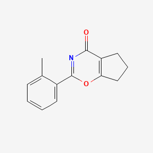 molecular formula C14H13NO2 B14588689 Cyclopent[e]-1,3-oxazin-4(5H)-one, 6,7-dihydro-2-(2-methylphenyl)- CAS No. 61387-12-0