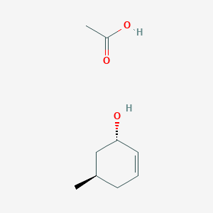 molecular formula C9H16O3 B14588716 Acetic acid--(1S,5R)-5-methylcyclohex-2-en-1-ol (1/1) CAS No. 61221-48-5
