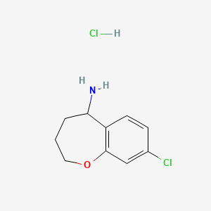 molecular formula C10H13Cl2NO B1458875 8-Chloro-2,3,4,5-tetrahydro-1-benzoxepin-5-amine hydrochloride CAS No. 37483-69-5