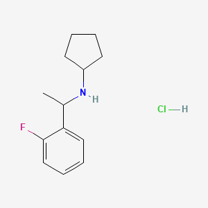 molecular formula C13H19ClFN B1458877 N-[1-(2-fluorophenyl)ethyl]cyclopentanamine hydrochloride CAS No. 1384430-72-1