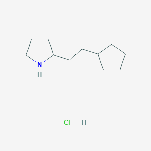 molecular formula C11H22ClN B1458881 2-(2-Cyclopentylethyl)pyrrolidine hydrochloride CAS No. 1421602-09-6