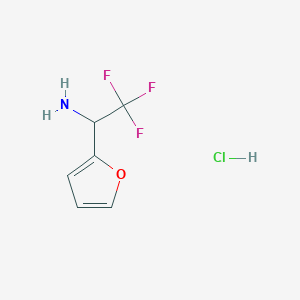 molecular formula C6H7ClF3NO B1458883 2,2,2-Trifluoro-1-(furan-2-yl)ethan-1-amine hydrochloride CAS No. 65686-91-1