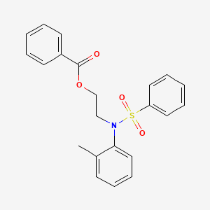 molecular formula C22H21NO4S B14588838 Benzenesulfonamide, N-[2-(benzoyloxy)ethyl]-N-(2-methylphenyl)- CAS No. 61294-00-6
