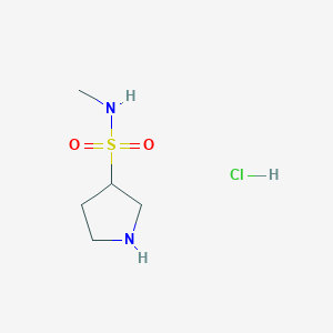 molecular formula C5H13ClN2O2S B1458885 N-methylpyrrolidine-3-sulfonamide hydrochloride CAS No. 1423025-73-3