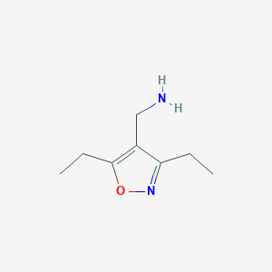 molecular formula C8H14N2O B1458890 (Diethyl-1,2-oxazol-4-yl)methanamine CAS No. 1384429-16-6