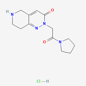 molecular formula C13H19ClN4O2 B1458891 2-[2-oxo-2-(pyrrolidin-1-yl)ethyl]-2H,3H,5H,6H,7H,8H-pyrido[4,3-c]pyridazin-3-one hydrochloride CAS No. 1384427-71-7