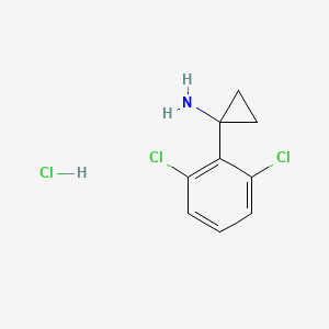 molecular formula C9H10Cl3N B1458893 1-(2,6-Dichlorophenyl)cyclopropan-1-amine hydrochloride CAS No. 1384799-76-1