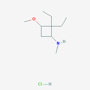 2,2-diethyl-3-methoxy-N-methylcyclobutan-1-amine hydrochloride