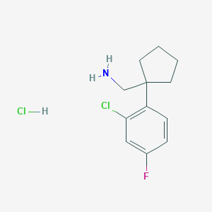 molecular formula C12H16Cl2FN B1458896 1-(2-Chloro-4-fluorophenyl)cyclopentanemethanamine Hydrochloride CAS No. 1803599-93-0