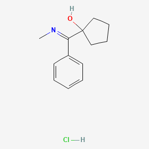 molecular formula C13H18ClNO B1458897 1-[(Methylimino)(phenyl)methyl]cyclopentan-1-ol hydrochloride CAS No. 7015-39-6