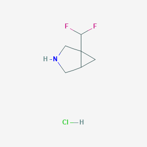 molecular formula C6H10ClF2N B1458898 1-(Difluoromethyl)-3-azabicyclo[3.1.0]hexane hydrochloride CAS No. 1803593-63-6