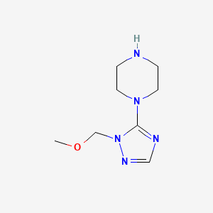 molecular formula C8H15N5O B1458901 1-[1-(methoxymethyl)-1H-1,2,4-triazol-5-yl]piperazine CAS No. 1630763-45-9