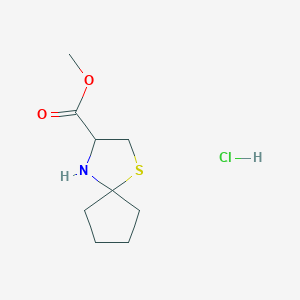 molecular formula C9H16ClNO2S B1458902 Methyl 1-thia-4-azaspiro[4.4]nonane-3-carboxylate hydrochloride CAS No. 1922701-96-9