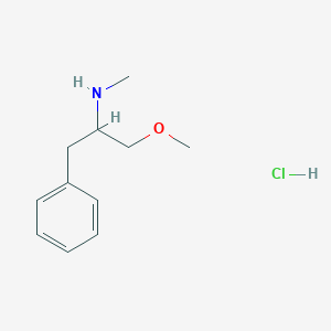 molecular formula C11H18ClNO B1458908 (1-Methoxy-3-phenylpropan-2-yl)(methyl)amine hydrochloride CAS No. 91339-68-3