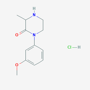 molecular formula C12H17ClN2O2 B1458911 1-(3-Methoxyphenyl)-3-methyl-2-piperazinone hydrochloride CAS No. 1609395-39-2