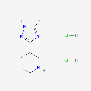 molecular formula C8H15ClN4 B1458913 3-(3-Methyl-1H-1,2,4-triazol-5-yl)piperidine dihydrochloride CAS No. 1609402-84-7
