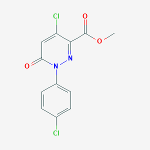 molecular formula C12H8Cl2N2O3 B145893 Methyl 4-chloro-1-(4-chlorophenyl)-6-oxo-1,6-dihydro-3-pyridazinecarboxylate CAS No. 129109-19-9