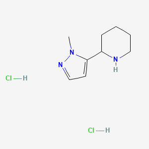molecular formula C9H17Cl2N3 B1458931 2-(1-methyl-1H-pyrazol-5-yl)piperidine dihydrochloride CAS No. 1609402-74-5