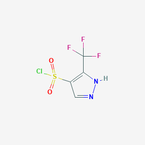 molecular formula C4H2ClF3N2O2S B1458934 3-(trifluoromethyl)-1H-pyrazole-4-sulfonyl chloride CAS No. 1443292-13-4