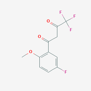 molecular formula C11H8F4O3 B1458935 4,4,4-Trifluoro-1-(5-fluoro-2-methoxyphenyl)butane-1,3-dione CAS No. 1202030-54-3