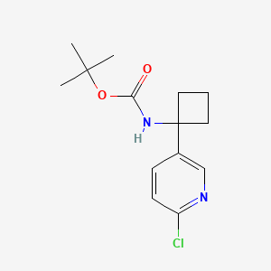 molecular formula C14H19ClN2O2 B1458939 Tert-butyl (1-(6-chloropyridin-3-yl)cyclobutyl)carbamate CAS No. 1887059-70-2