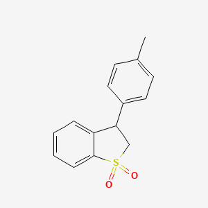 molecular formula C15H14O2S B14589393 Benzo[b]thiophene, 2,3-dihydro-3-(4-methylphenyl)-, 1,1-dioxide CAS No. 61503-23-9