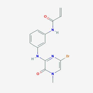 molecular formula C14H13BrN4O2 B1458940 N-(3-((6-bromo-4-methyl-3-oxo-3,4-dihydropyrazin-2-yl)amino)phenyl)acrylamide CAS No. 1692909-44-6