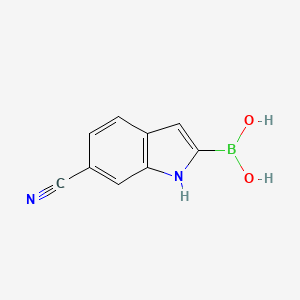 molecular formula C9H7BN2O2 B1458945 6-Cyano-1H-indole-2-boronic acid CAS No. 1286777-08-9