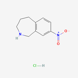 molecular formula C10H13ClN2O2 B1458948 8-Nitro-2,3,4,5-tetrahydro-1H-benzo[c]azepine hydrochloride CAS No. 373385-03-6