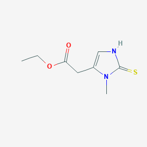 molecular formula C8H12N2O2S B1458969 ethyl 2-(3-methyl-2-thioxo-2,3-dihydro-1H-imidazol-4-yl)acetate CAS No. 1951451-91-4