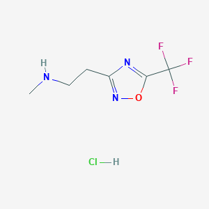 molecular formula C6H9ClF3N3O B1458981 N-Methyl-2-[5-(trifluoromethyl)-1,2,4-oxadiazol-3-yl]ethanamine hydrochloride CAS No. 1609403-75-9