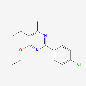 molecular formula C16H19ClN2O B14589857 2-(4-Chlorophenyl)-4-ethoxy-6-methyl-5-(propan-2-yl)pyrimidine CAS No. 61442-54-4