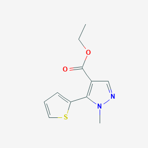 molecular formula C11H12N2O2S B14590029 Ethyl 1-methyl-5-(thiophen-2-yl)-1H-pyrazole-4-carboxylate CAS No. 61354-81-2