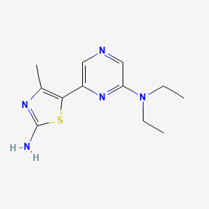 molecular formula C12H17N5S B1459003 5-(6-(Diethylamino)pyrazin-2-yl)-4-methylthiazol-2-amine CAS No. 1395492-84-8