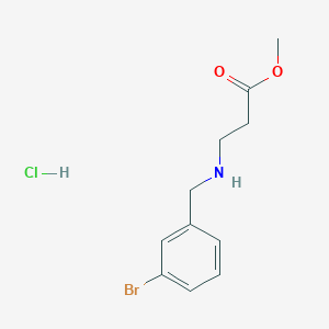 molecular formula C11H15BrClNO2 B1459007 Methyl 3-{[(3-bromophenyl)methyl]amino}propanoate hydrochloride CAS No. 1803585-90-1