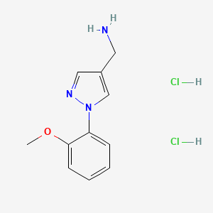 molecular formula C11H15Cl2N3O B1459008 {[1-(2-Methoxyphenyl)-1H-pyrazol-4-yl]methyl}amine dihydrochloride CAS No. 1609408-02-7