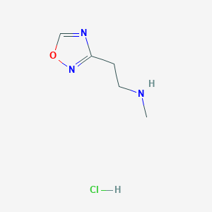 molecular formula C5H10ClN3O B1459024 N-Methyl-2-(1,2,4-oxadiazol-3-yl)ethanamine hydrochloride CAS No. 1390654-65-5