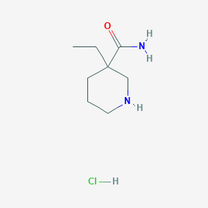 molecular formula C8H17ClN2O B1459025 3-Ethylpiperidine-3-carboxamide hydrochloride CAS No. 1609409-12-2