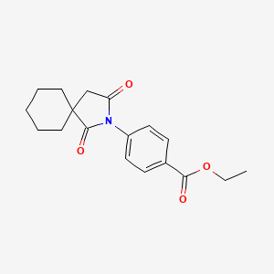 molecular formula C18H21NO4 B14590375 Benzoic acid, 4-(1,3-dioxo-2-azaspiro[4.5]dec-2-yl)-, ethyl ester CAS No. 61588-92-9