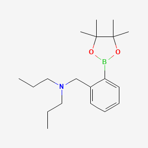 molecular formula C19H32BNO2 B1459050 Dipropyl({[2-(tetramethyl-1,3,2-dioxaborolan-2-yl)phenyl]methyl})amine CAS No. 2030297-18-6