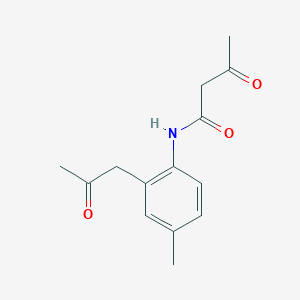 molecular formula C14H17NO3 B14590588 Butanamide, N-[4-methyl-2-(2-oxopropyl)phenyl]-3-oxo- CAS No. 61564-02-1